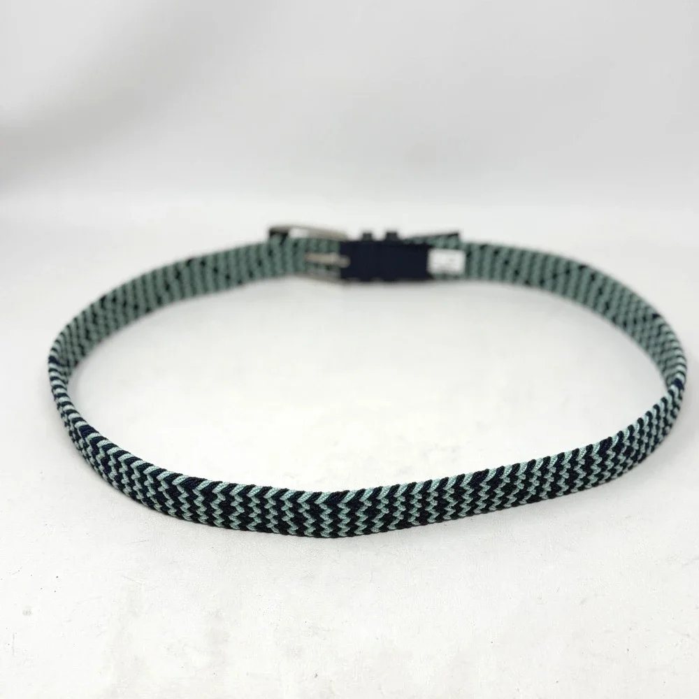 Under Armour Blue Green Stretch Golf Belt Zig Zag 1267067 Preppy Casual Hipster